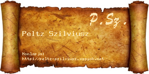 Peltz Szilviusz névjegykártya